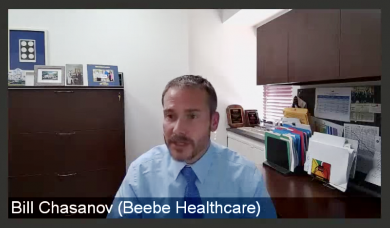 Dr. Bill Chasanov is an infectious disease physician at Beebe Healthcare and the group’s COVID-19 medical director. SOURCE: TOWN HALL SCREENSHOT